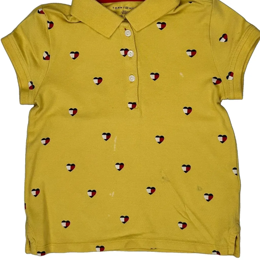 Age 4-5 Tommy Hilfiger Polo Shirt - XS Yellow Cotton - Image 5