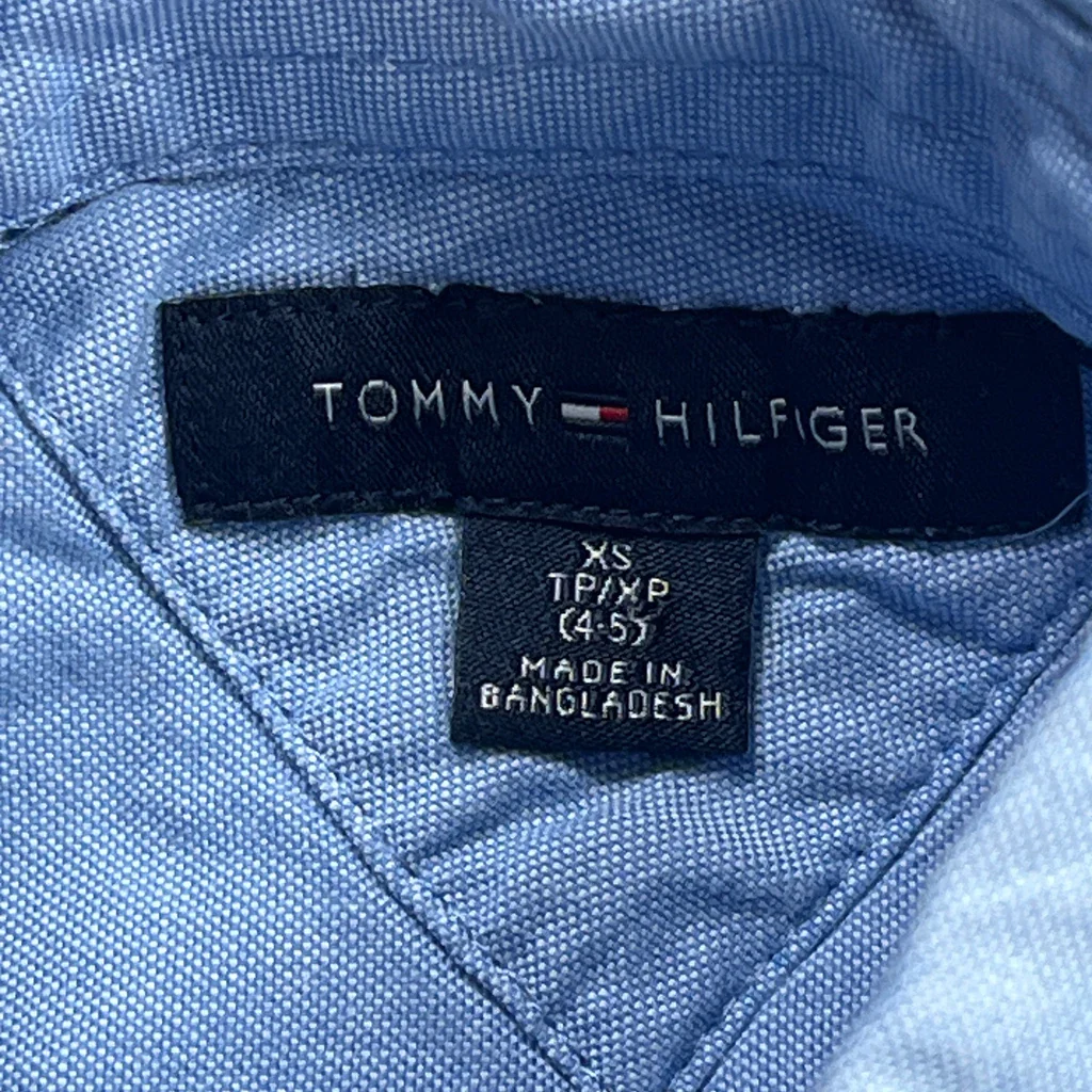 Age 4-5 Tommy Hilfiger Shirt - XS Blue Cotton - Image 3