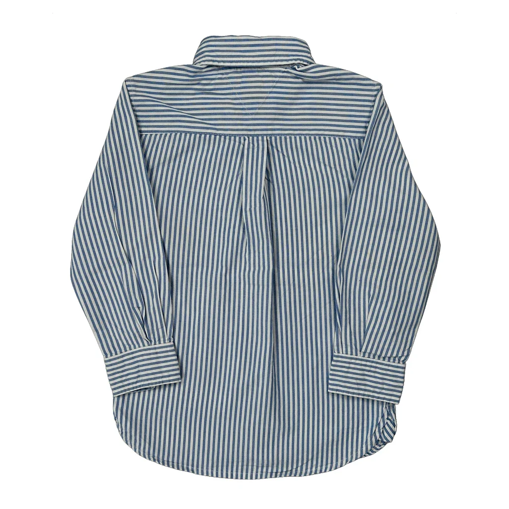 Age 4-5 Tommy Hilfiger Striped Shirt - XS Blue Cotton - Image 2