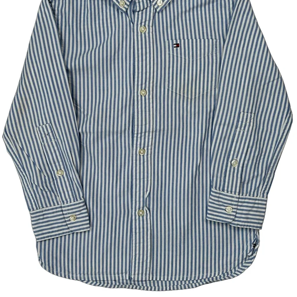 Age 4-5 Tommy Hilfiger Striped Shirt - XS Blue Cotton - Image 5