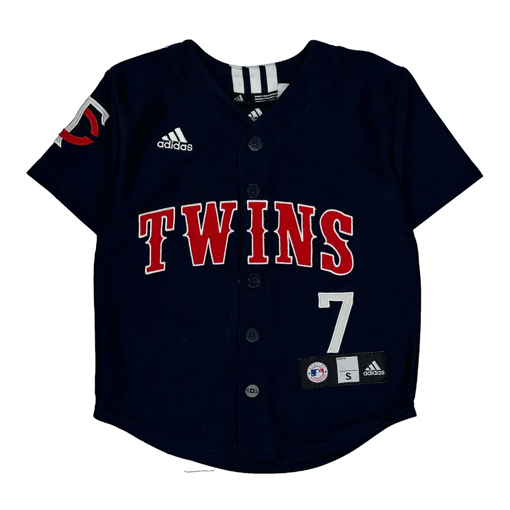 Age 4 Adidas Mlb Jersey - Small Navy Polyester
