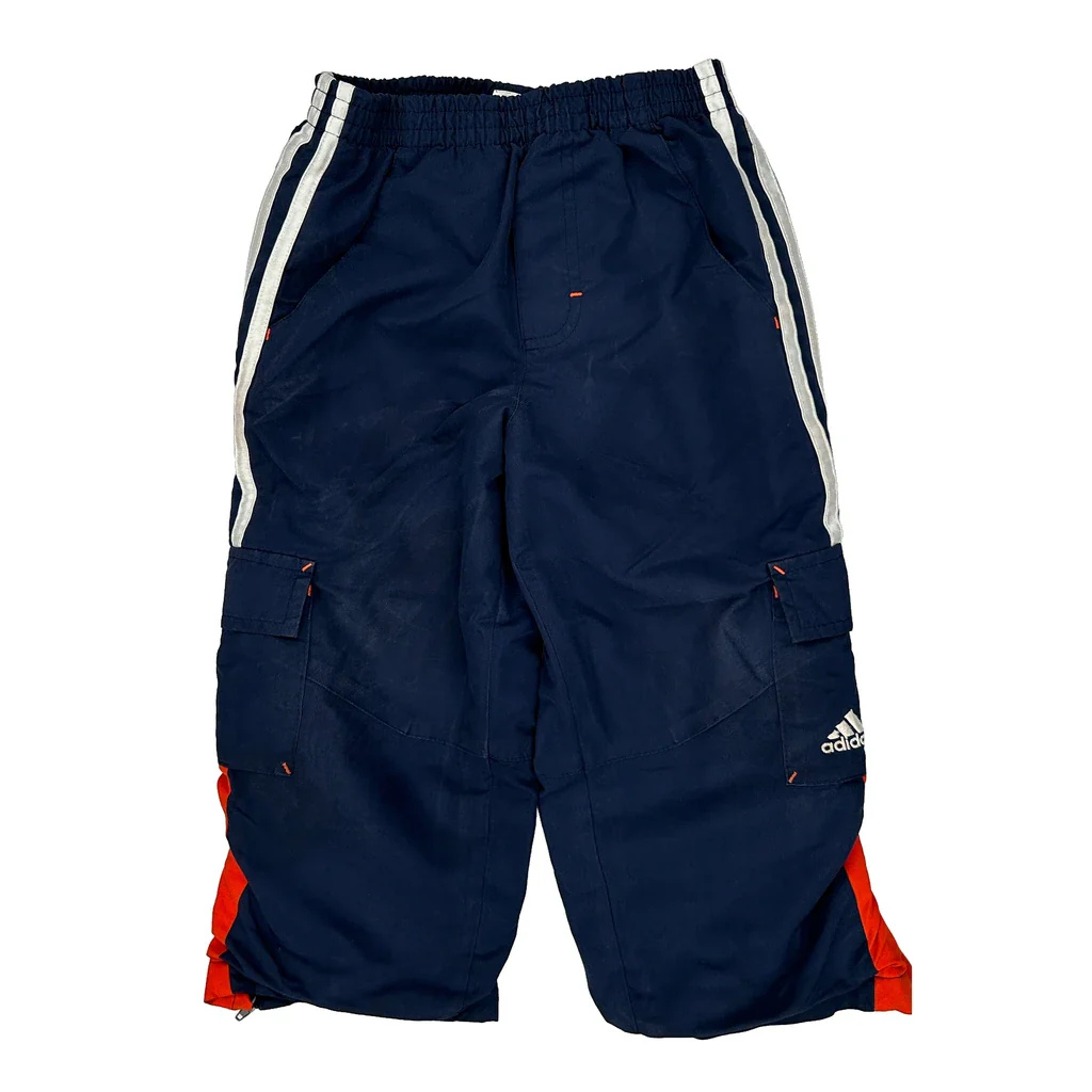 Age 4 Adidas Cargo Track Pants - Small Navy Polyester