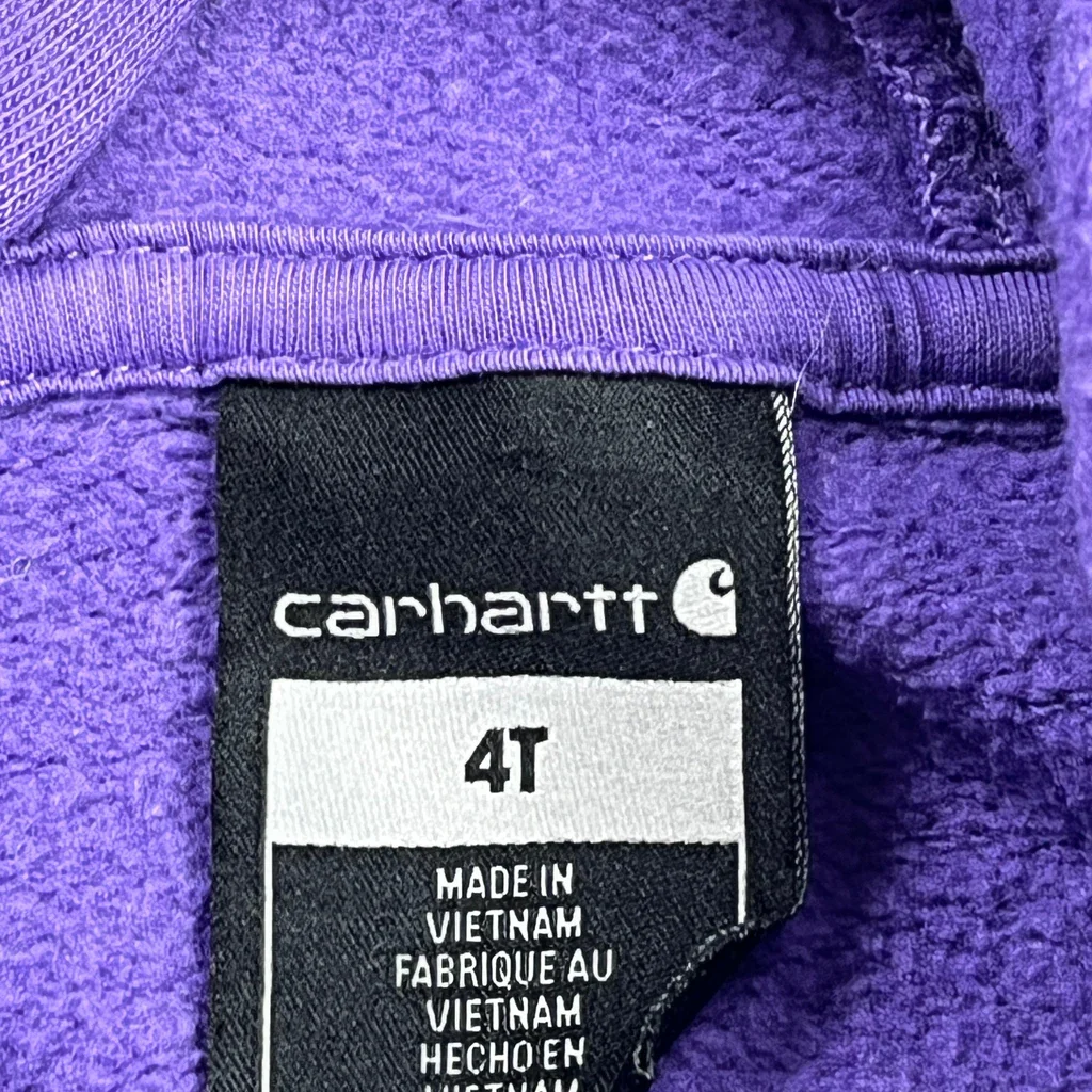 Age 4 Carhartt Hoodie - XS Purple Cotton - Image 3