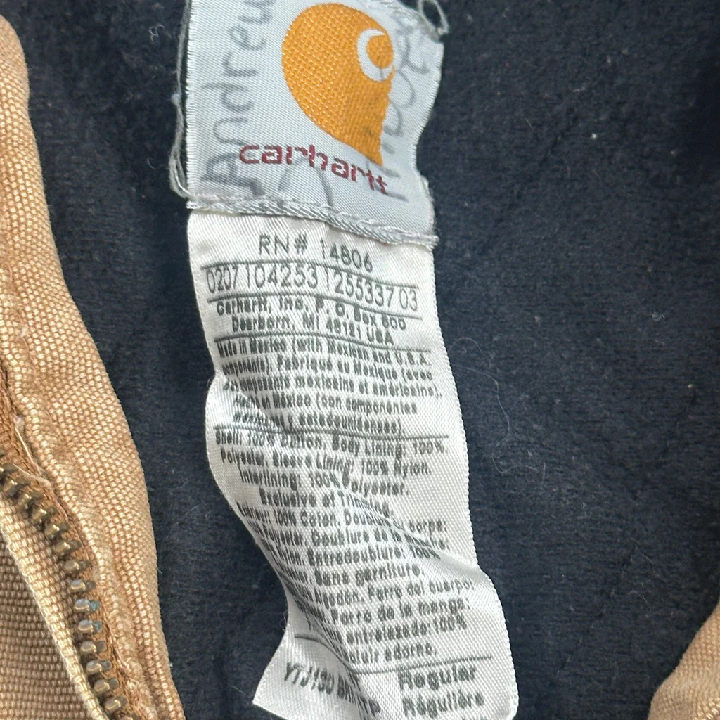 Age 4 Carhartt Jacket - Small Brown Cotton - Image 3