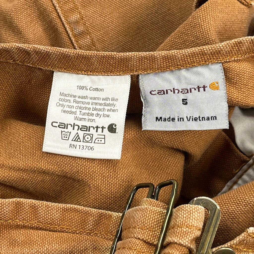 Age 4 Carhartt Double Knee Overalls - XS Brown Cotton - Image 3