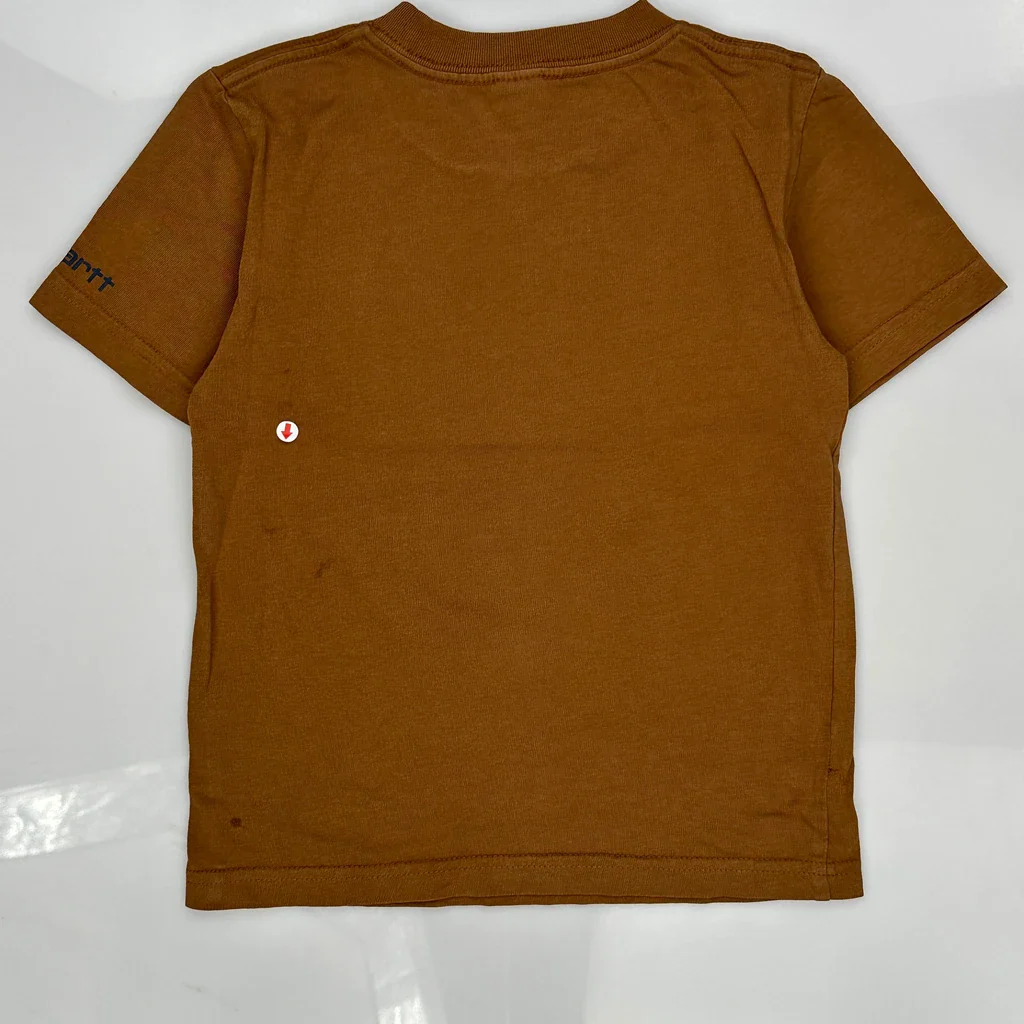 Age 4 Carhartt Graphic T-Shirt - Small Brown Cotton - Image 3