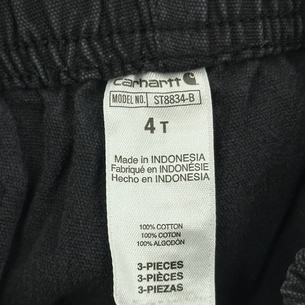 Age 4 Carhartt Trousers - Small Black Cotton - Image 3