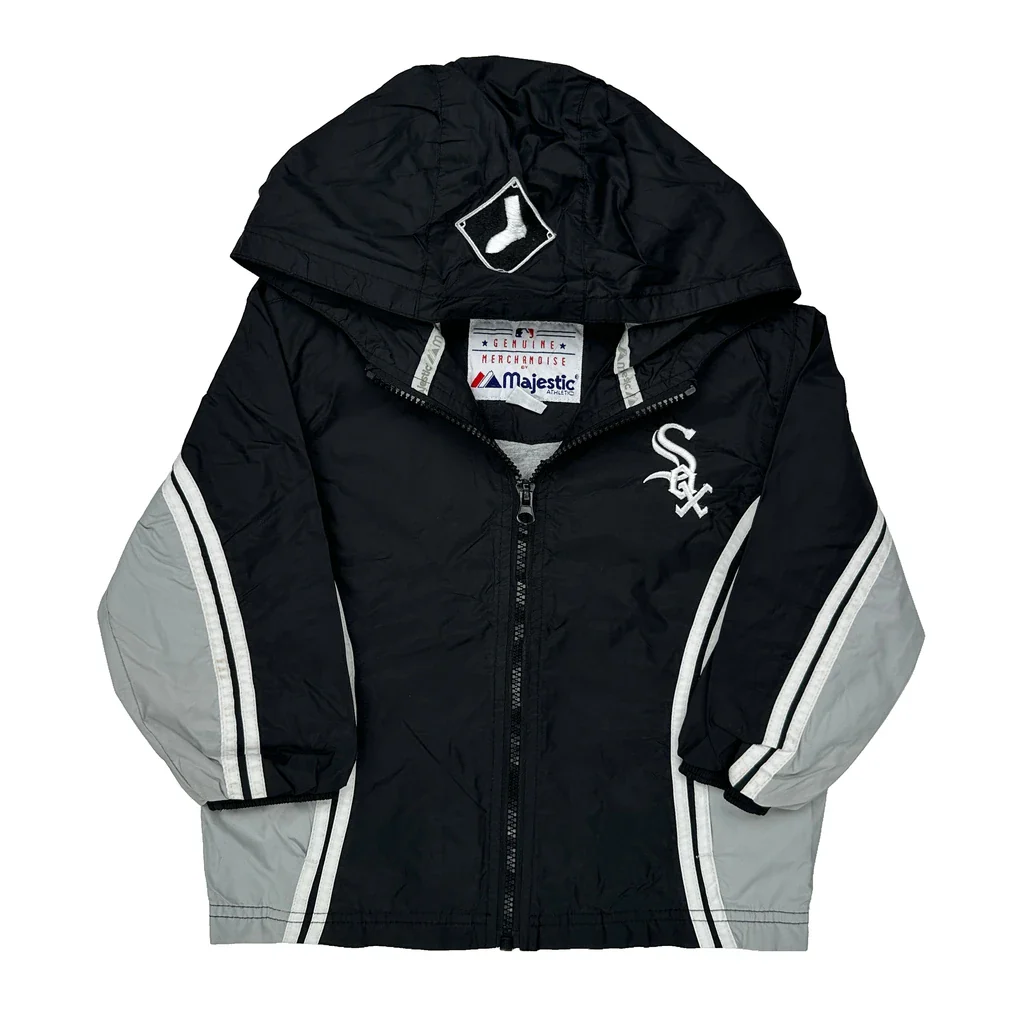 Age 4 Chicago White Sox Majestic Graphic Windbreaker - Small Black Polyester