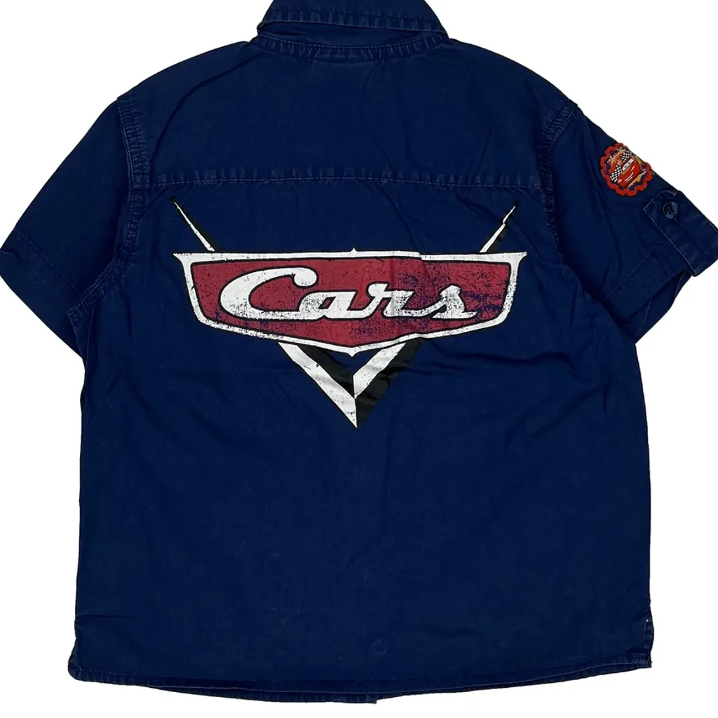 Age 4 Disney Piston Cup Short Sleeve Shirt - XS Blue Cotton - Image 7