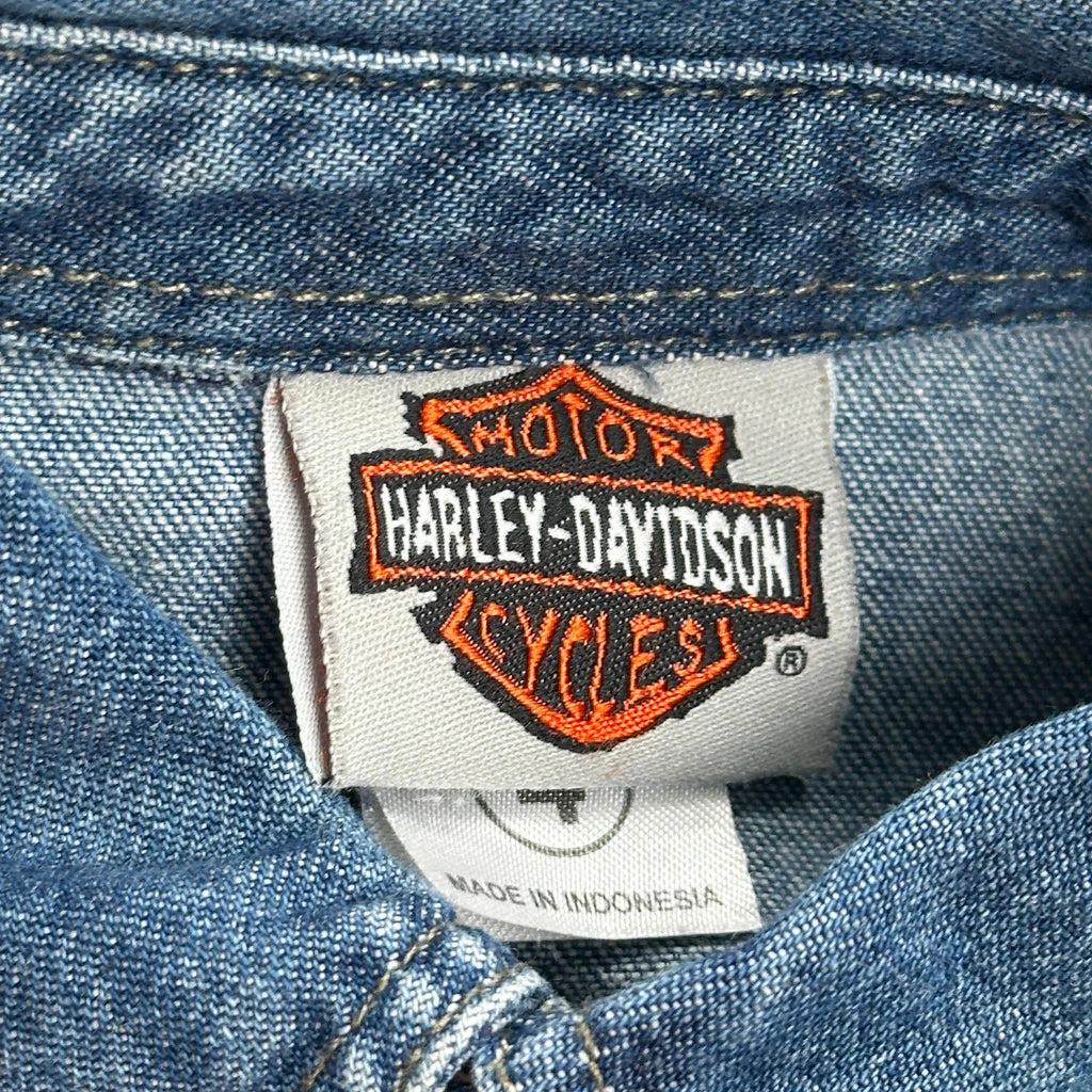 Age 4 Harley Davidson Denim Shirt - XS Blue Denim - Image 3