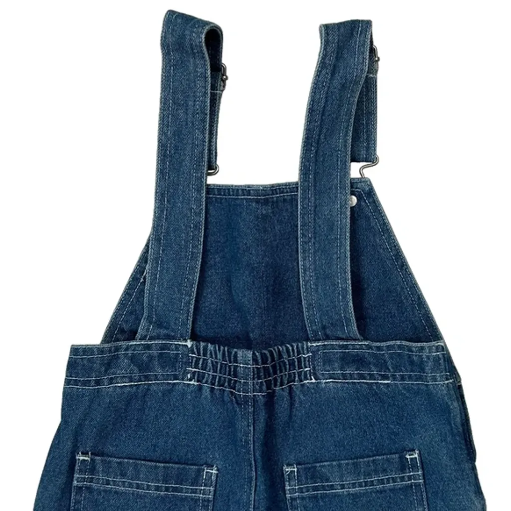 Age 4 Harley Davidson Graphic Short Dungarees - Small Blue Denim - Image 6