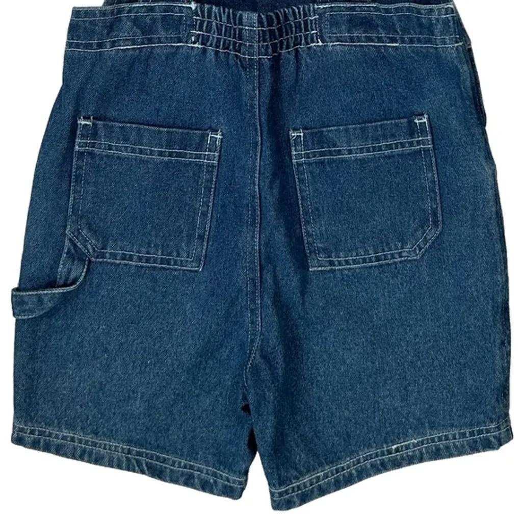 Age 4 Harley Davidson Graphic Short Dungarees - Small Blue Denim - Image 7
