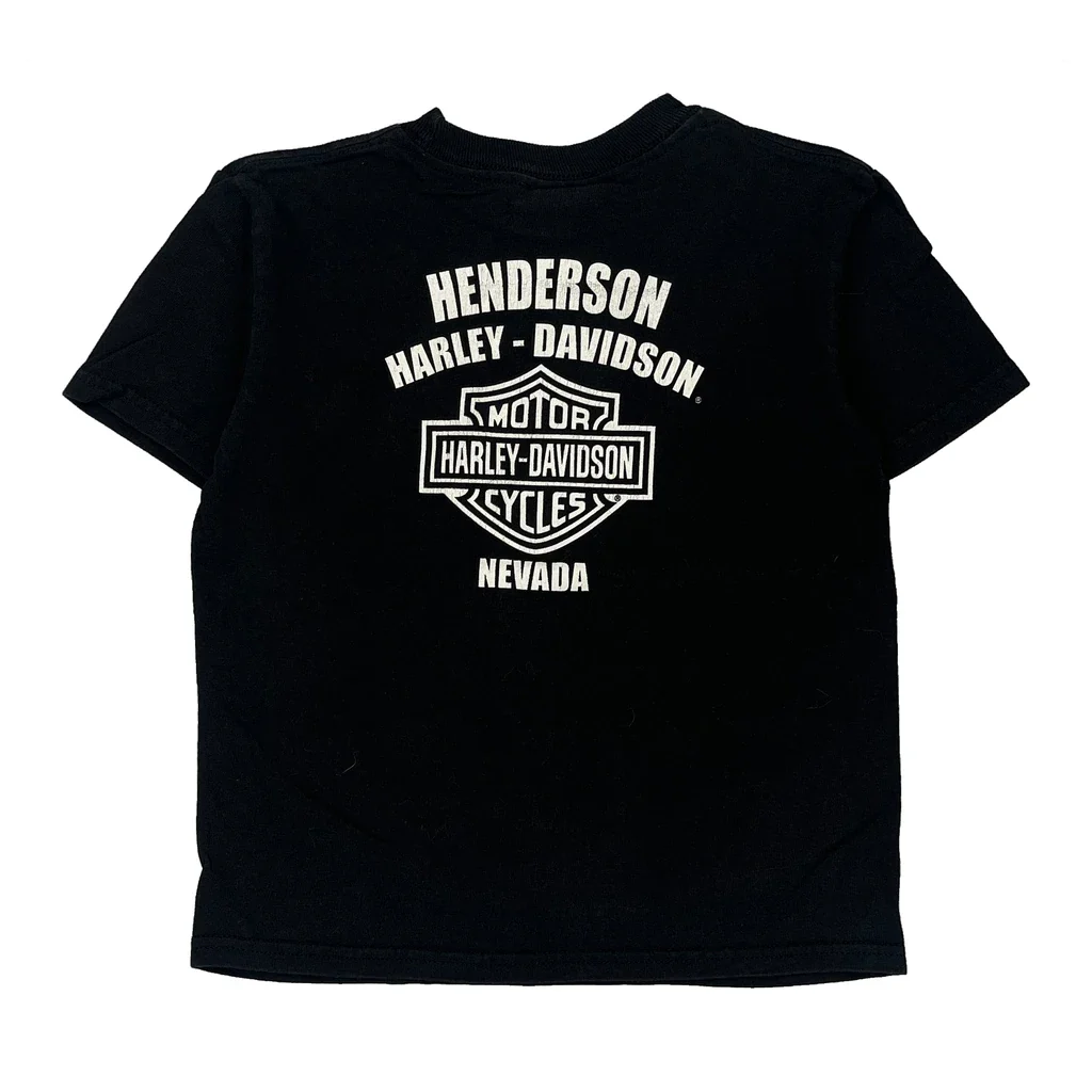 Age 4 Harley Davidson Graphic T-Shirt - XS Black Cotton - Image 2
