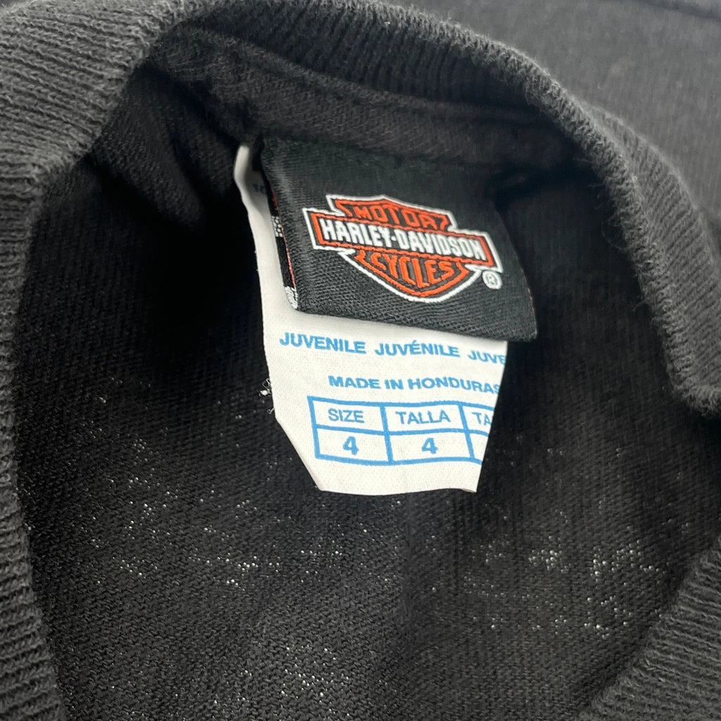 Age 4 Harley Davidson Graphic T-Shirt - XS Black Cotton - Image 3