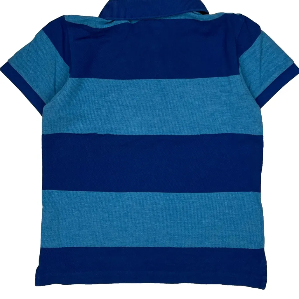 Age 4 Lacoste Striped Polo Shirt - XS Blue Cotton - Image 6