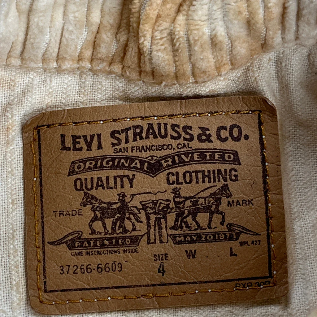 Age 4 Levis Cord Jacket - XS Beige Cotton - Image 3