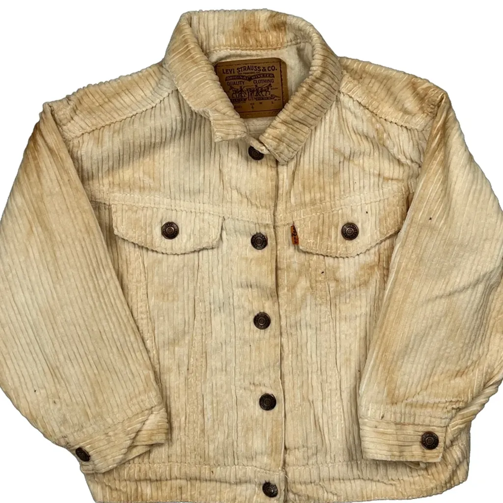 Age 4 Levis Cord Jacket - XS Beige Cotton - Image 4