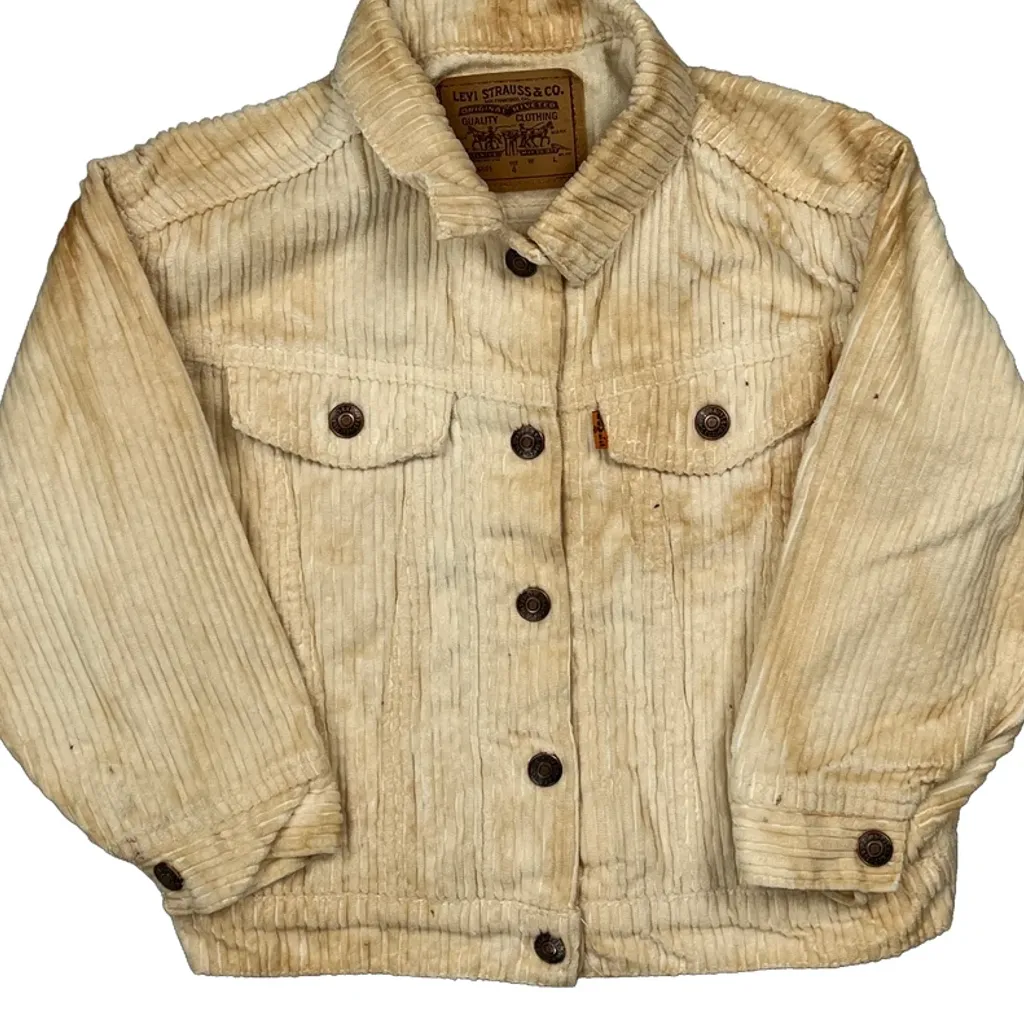 Age 4 Levis Cord Jacket - XS Beige Cotton - Image 5