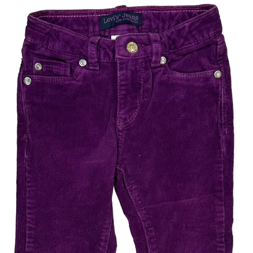 Age 4 Levis Slim Fit Cord Pants - XS Purple Cotton - Image 7