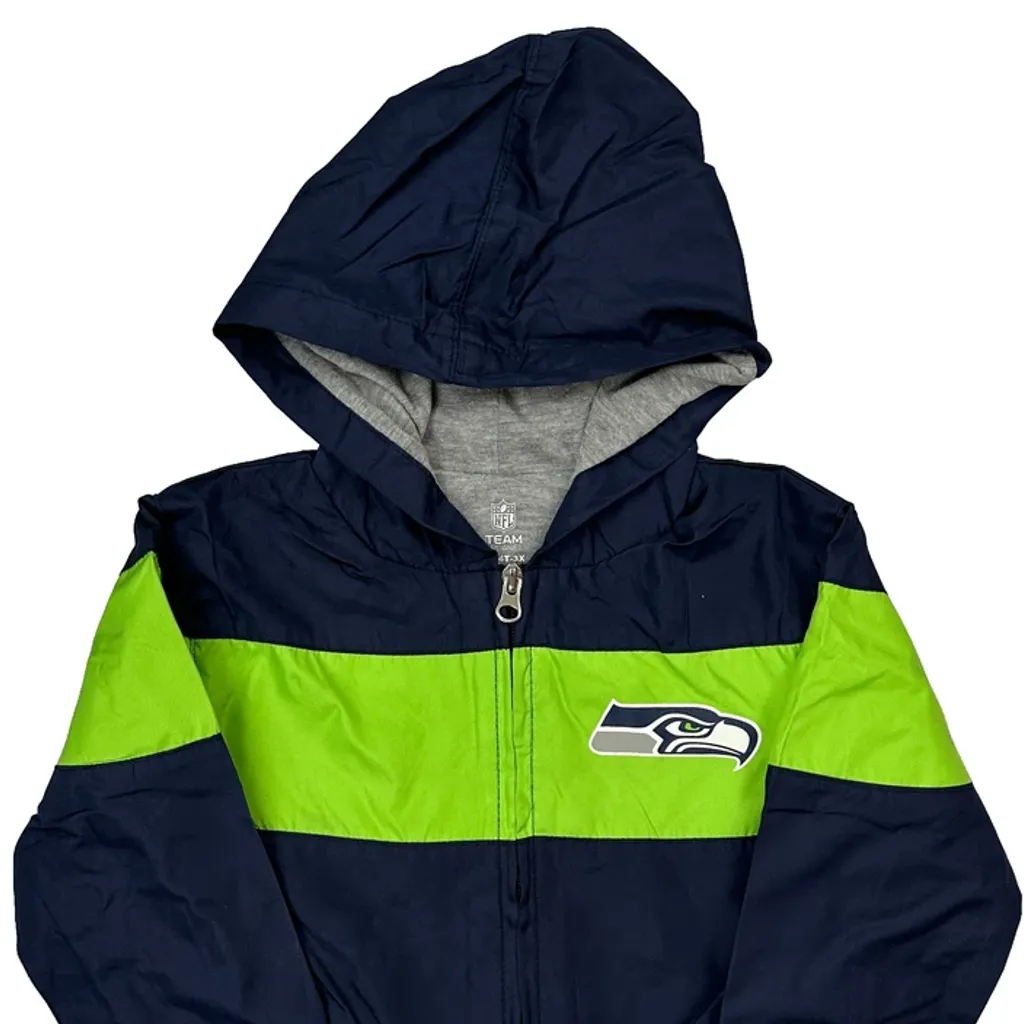 Age 4 Nfl Seattle Seahawks Windbreaker - XS Navy Polyester - Image 4
