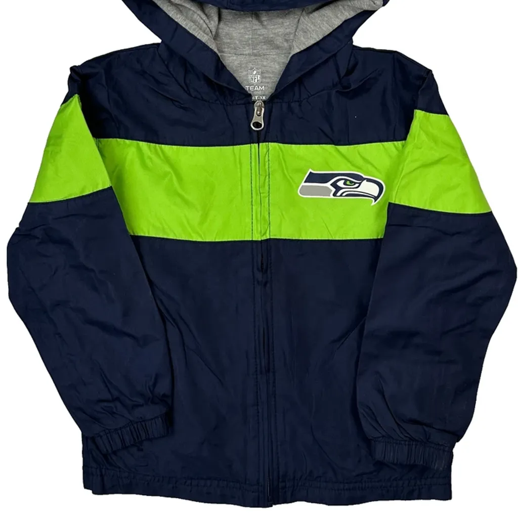 Age 4 Nfl Seattle Seahawks Windbreaker - XS Navy Polyester - Image 5