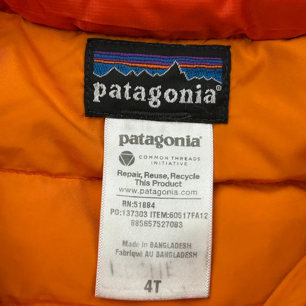 Age 4 Patagonia Puffer - Small Orange Polyester - Image 3