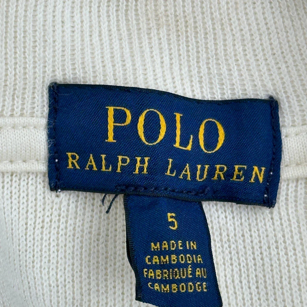 Age 4 Polo By Ralph Lauren 1/4 Zip - Small Cream Cotton - Image 3
