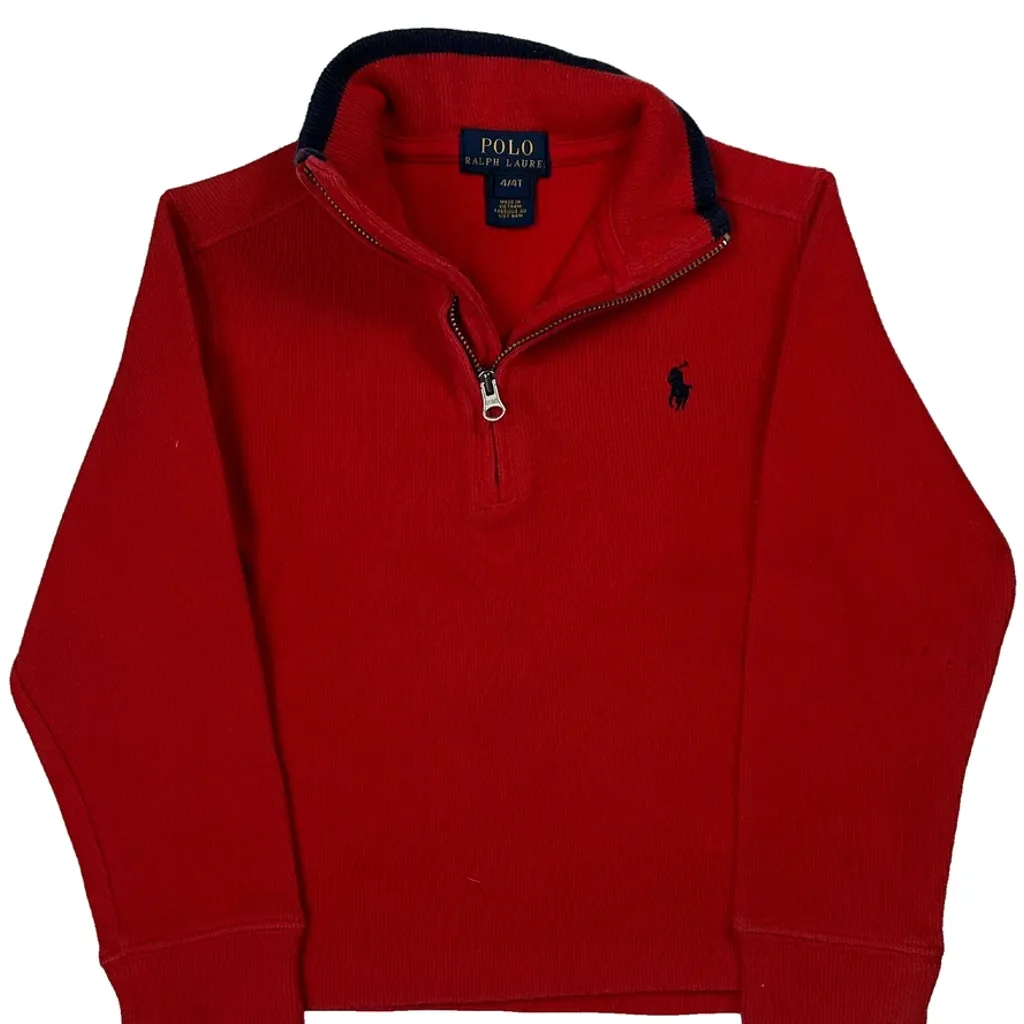Age 4 Polo By Ralph Lauren 1/4 Zip - Small Red Cotton - Image 4