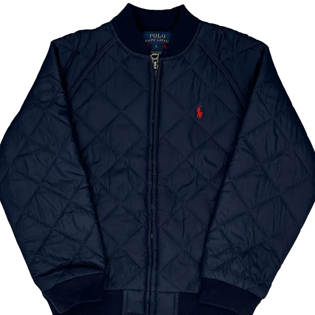 Age 4 Polo By Ralph Lauren Bomber Jacket - Small Navy Polyester - Image 5