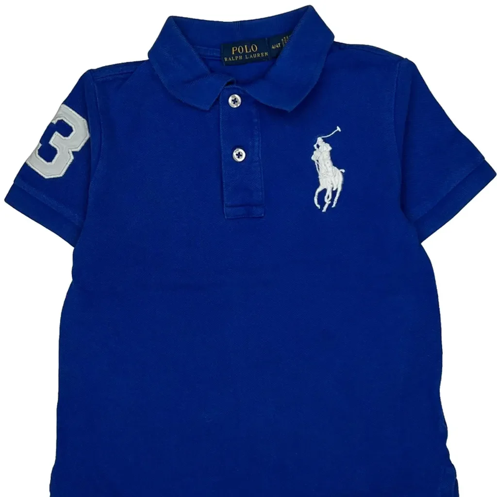 Age 4 Polo By Ralph Lauren Polo Shirt - XS Blue Cotton - Image 4