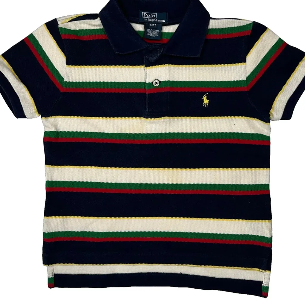 Age 4 Polo By Ralph Lauren Striped Polo Shirt - XS Multicoloured Cotton - Image 4