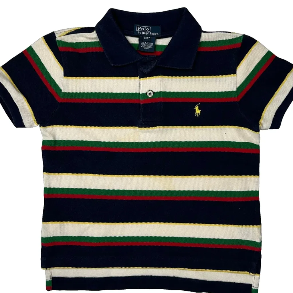 Age 4 Polo By Ralph Lauren Striped Polo Shirt - XS Multicoloured Cotton - Image 5