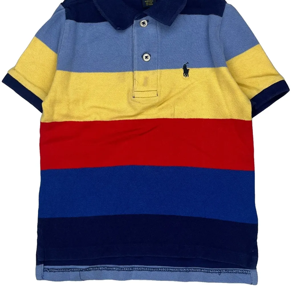 Age 4 Polo By Ralph Lauren Striped Polo Shirt - XS Multicoloured Cotton - Image 4