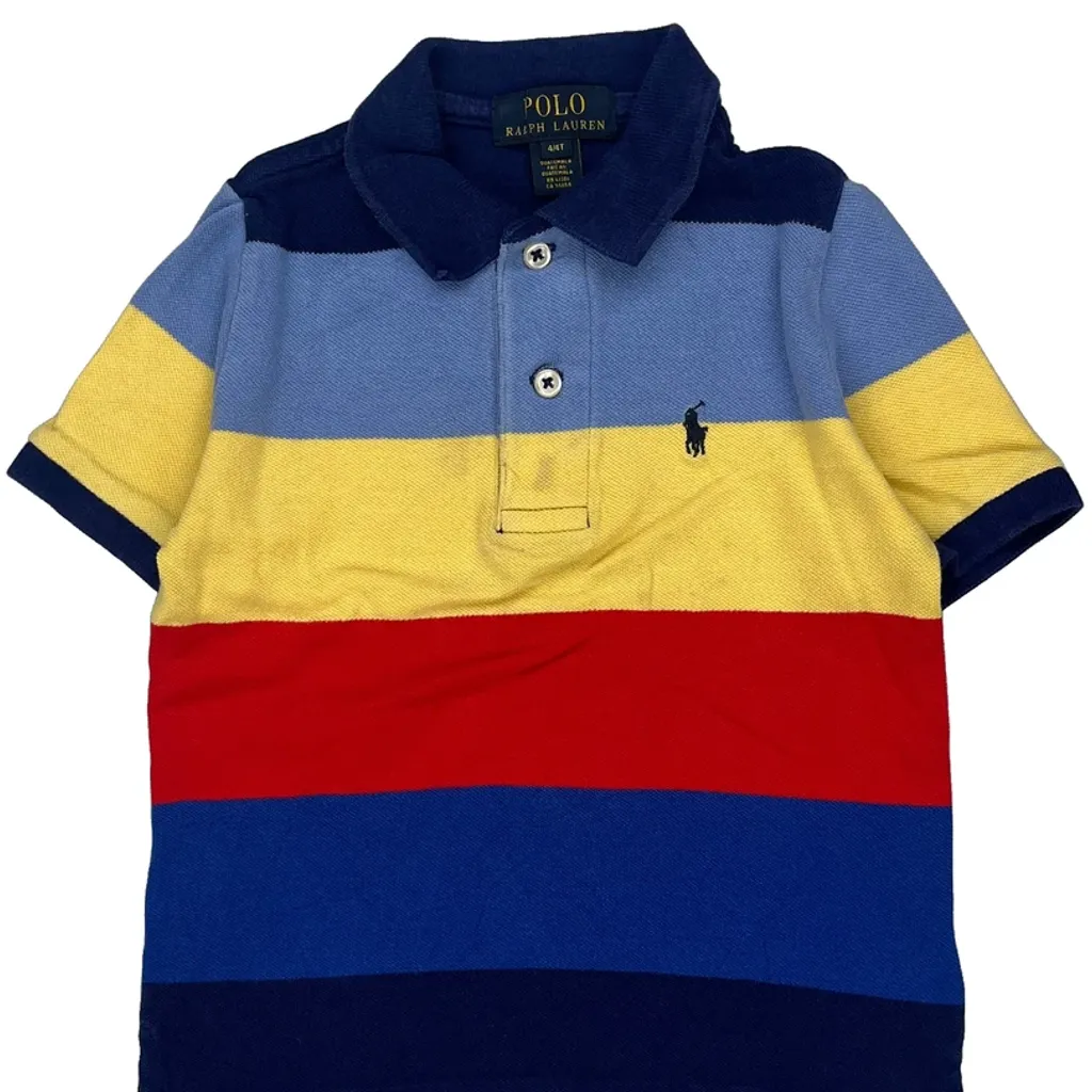 Age 4 Polo By Ralph Lauren Striped Polo Shirt - XS Multicoloured Cotton - Image 5
