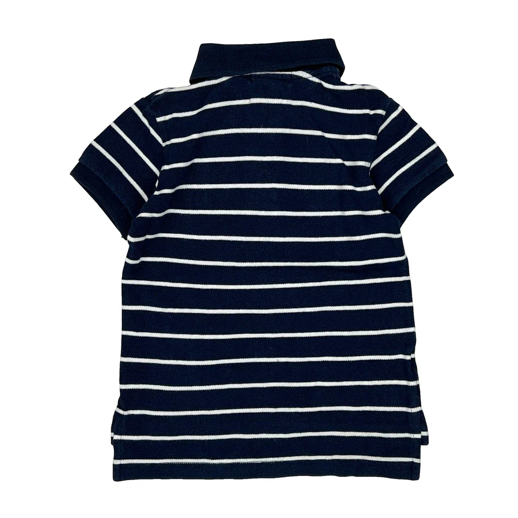 Age 4 Polo By Ralph Lauren Striped Polo Shirt - XS Navy Cotton - Image 2