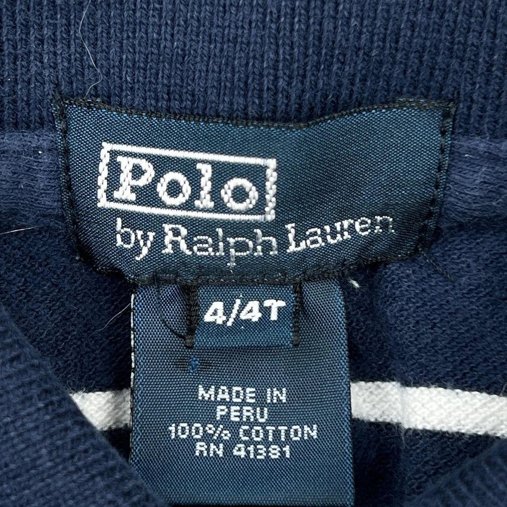 Age 4 Polo By Ralph Lauren Striped Polo Shirt - XS Navy Cotton - Image 3