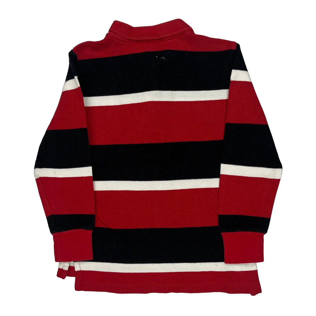 Age 4 Polo By Ralph Lauren Striped Rugby Shirt - XS Red Cotton - Image 2
