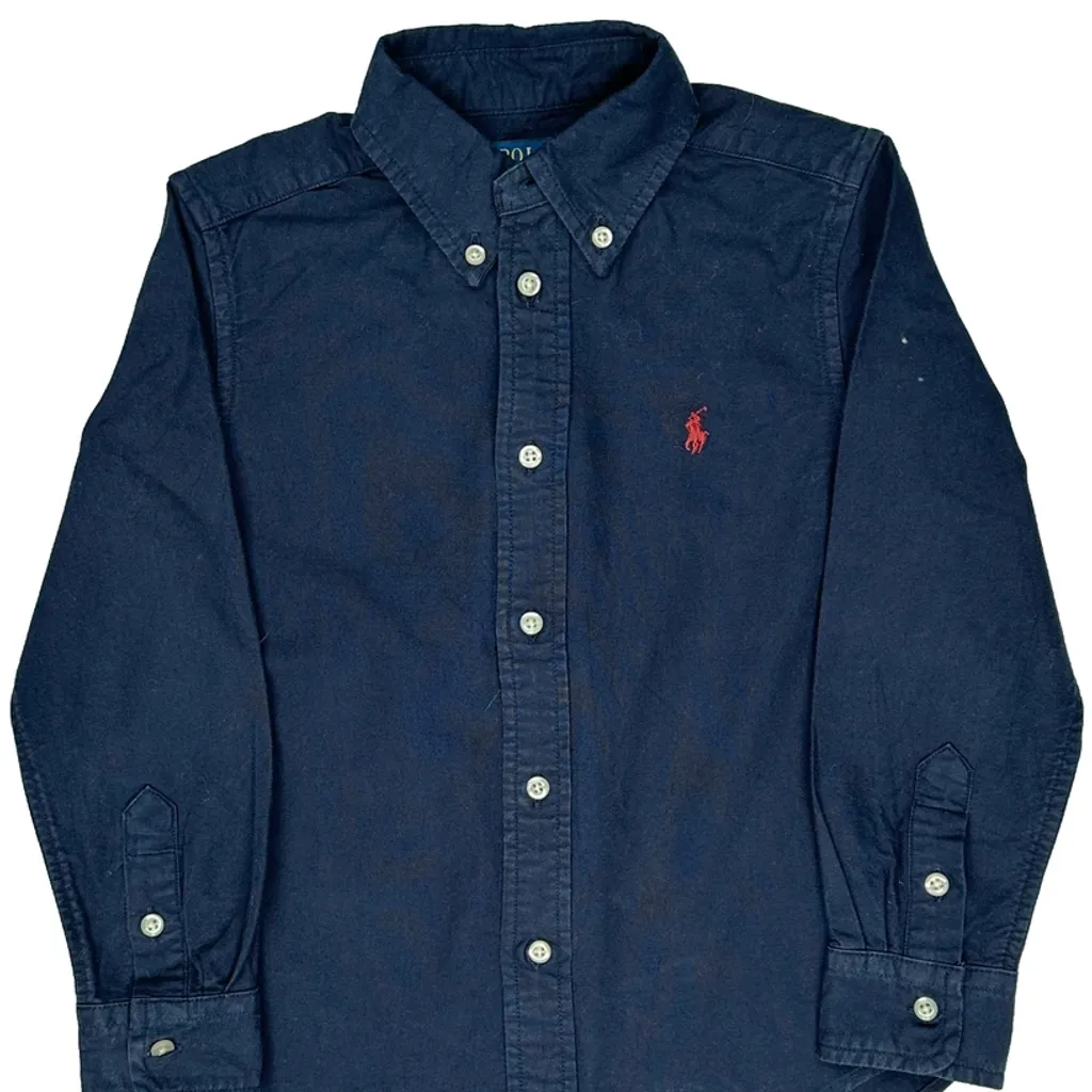 Age 4 Polo By Ralph Lauren Shirt - Small Navy Cotton - Image 5