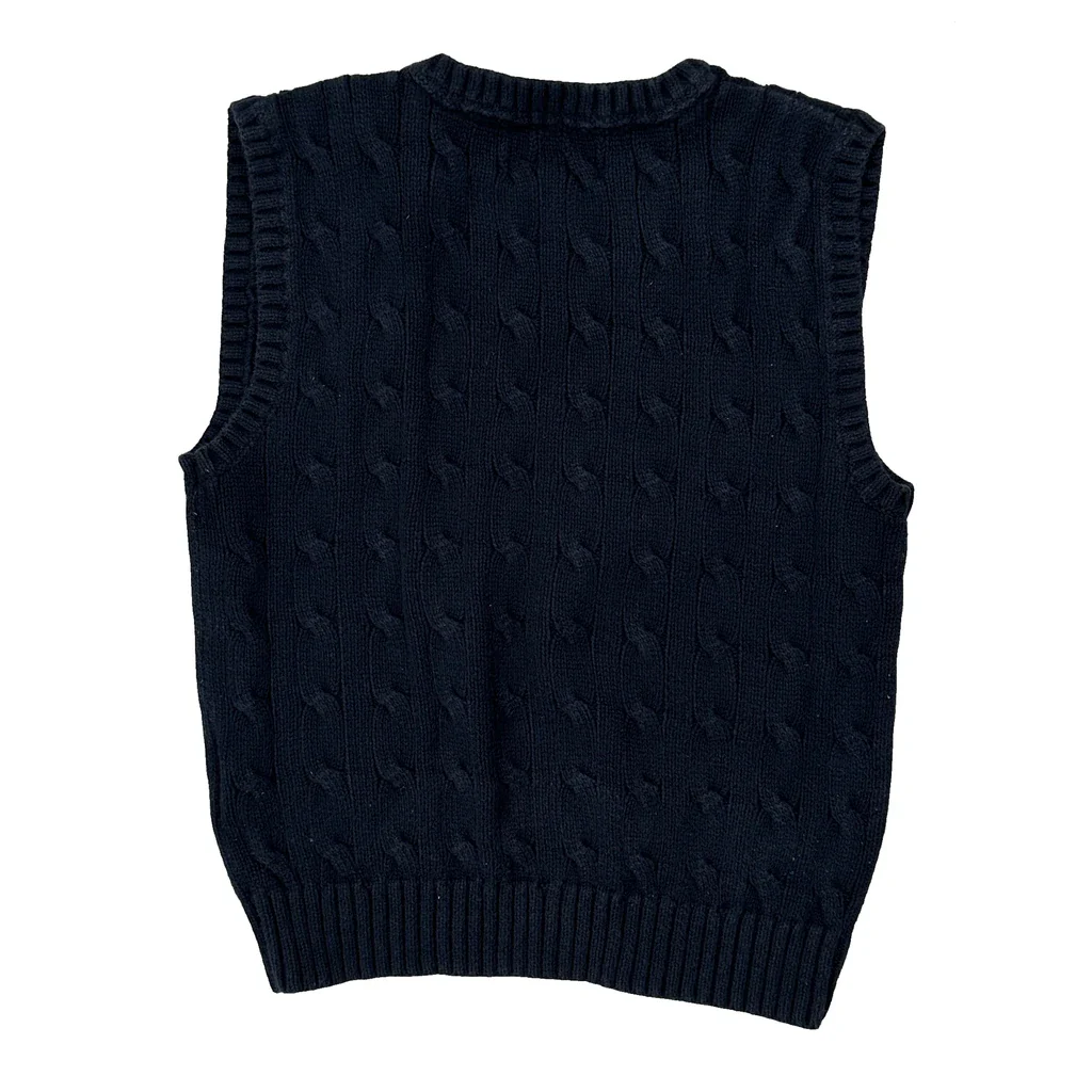 Age 4 Polo By Ralph Lauren Sweater Vest - Small Navy Cotton - Image 2
