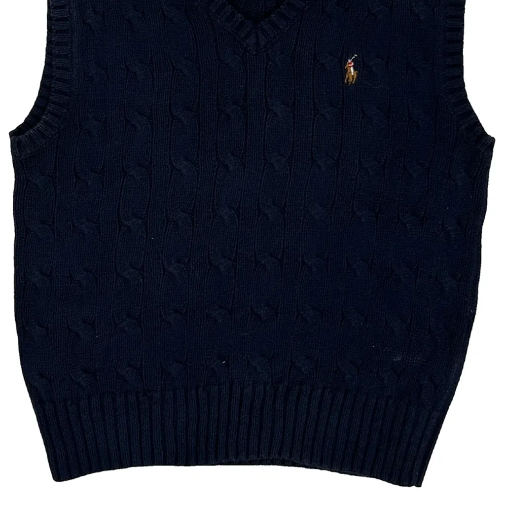 Age 4 Polo By Ralph Lauren Sweater Vest - XS Navy Cotton - Image 4