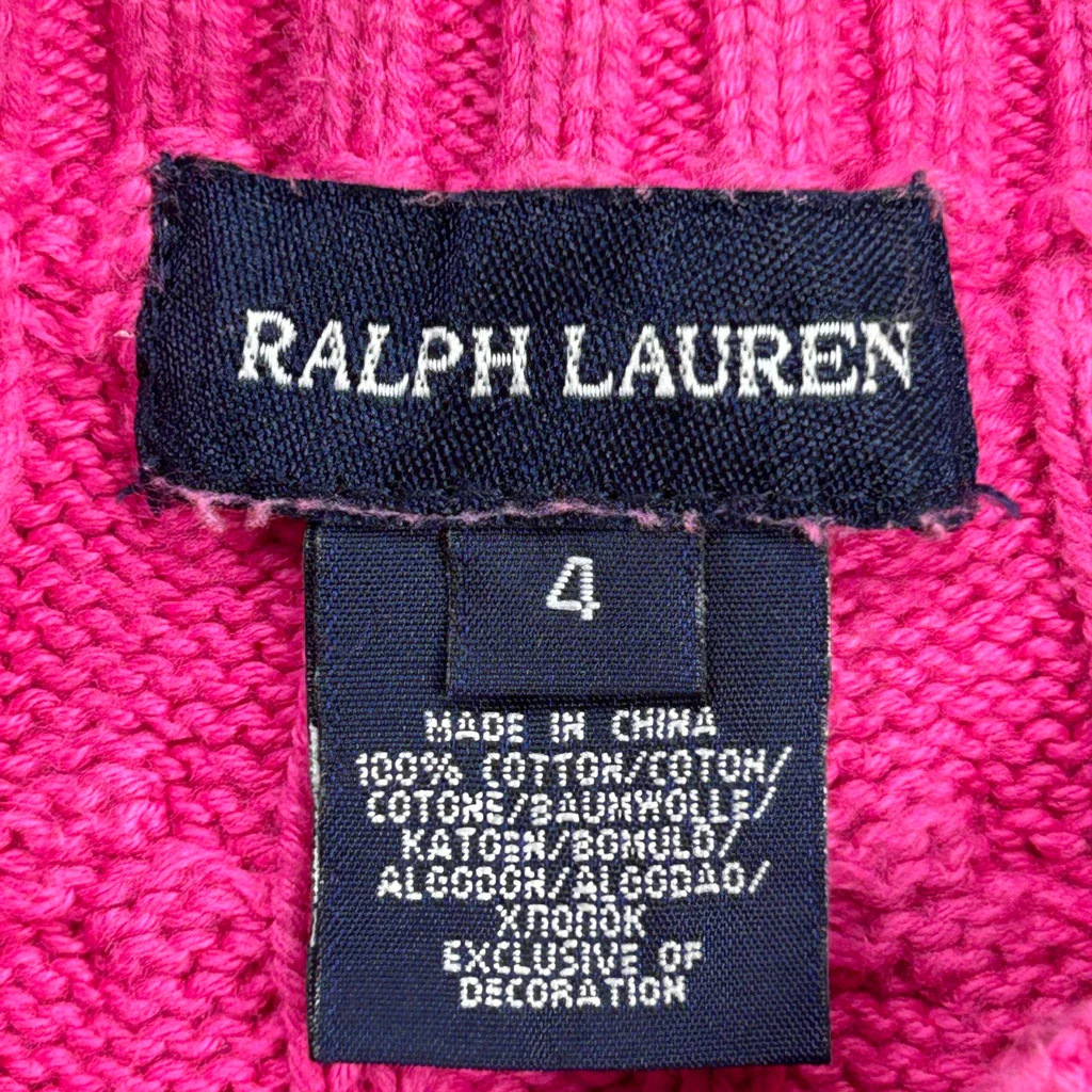 Age 4 Ralph Lauren Jumper - Small Pink Cotton - Image 3