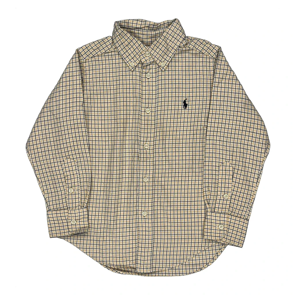 Age 4 Ralph Lauren Checked Shirt - XS Beige Cotton