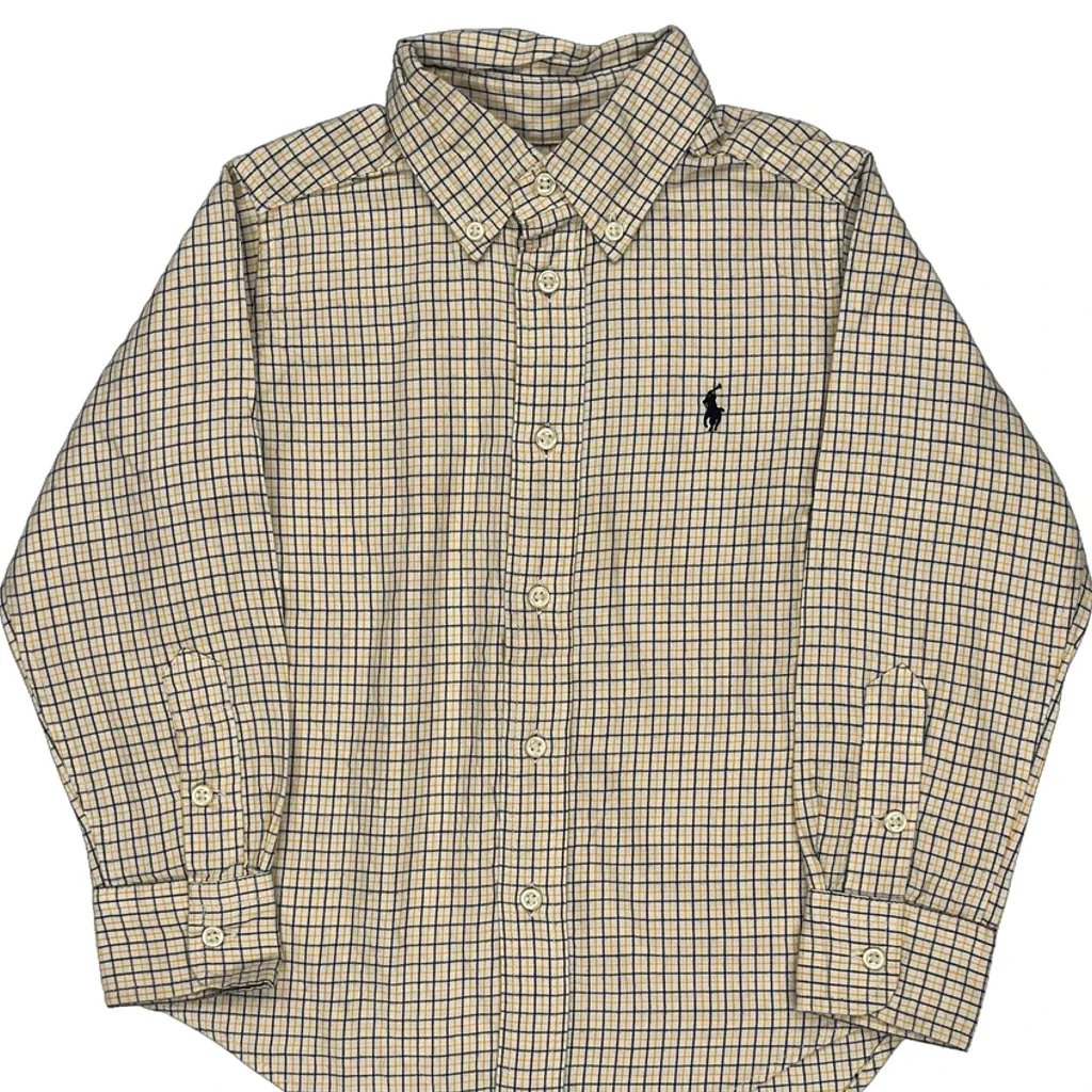 Age 4 Ralph Lauren Checked Shirt - XS Beige Cotton - Image 5