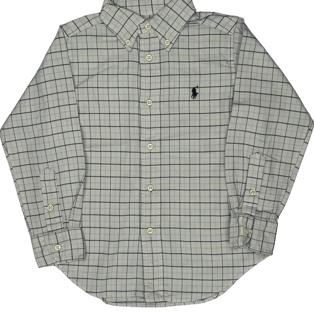 Age 4 Ralph Lauren Checked Shirt - XS White Cotton - Image 4