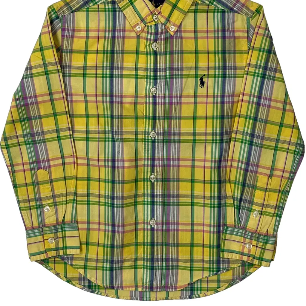 Age 4 Ralph Lauren Checked Shirt - XS Yellow Cotton - Image 4