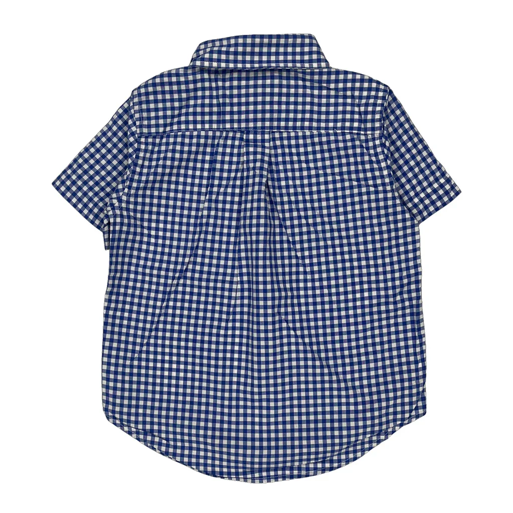 Age 4 Ralph Lauren Checked Short Sleeve Shirt - XS Blue Cotton - Image 2
