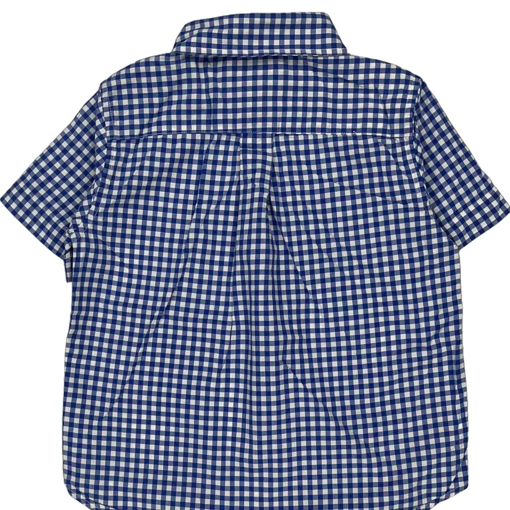 Age 4 Ralph Lauren Checked Short Sleeve Shirt - XS Blue Cotton - Image 6
