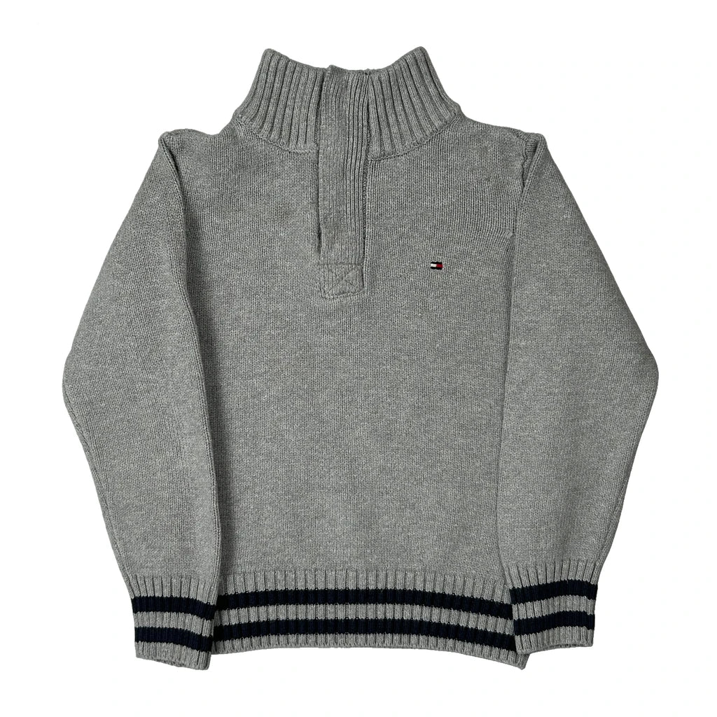 Age 4 Tommy Hilfiger 1/4 Zip - Small Grey Cotton