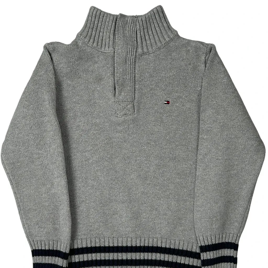 Age 4 Tommy Hilfiger 1/4 Zip - Small Grey Cotton - Image 4