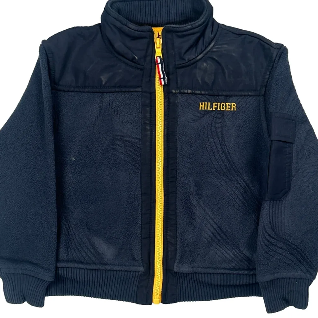 Age 4 Tommy Hilfiger Fleece Jacket - XS Blue Polyester - Image 4
